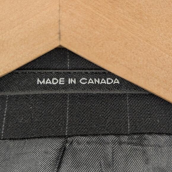 Brandini 42R Gray Pinstripe Blazer Made in Canada 100% Wool Union Made - Picture 3 of 7